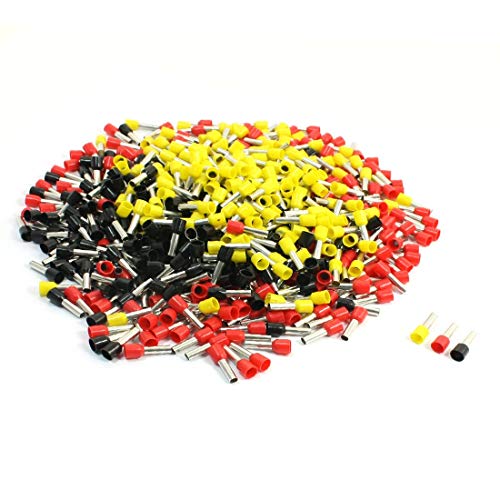 NEW LON0167 Bornes pré-isolées pré-isolées rouges jaunes-rouges E6012 570pcs pour fil 10 AWG(E6012 Schwarz Gelb Rot Vorisolierte Aderendhülsen Terminals 570Pcs für 10 AWG Draht