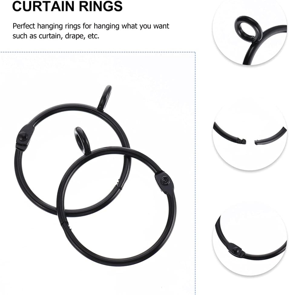 15Pcs Curtain Rings Eyelet Rings Tension Rod Metal Buckles Window Hanger for Curtain Photo Picture Party String Lights Outdoor Activities Supplies