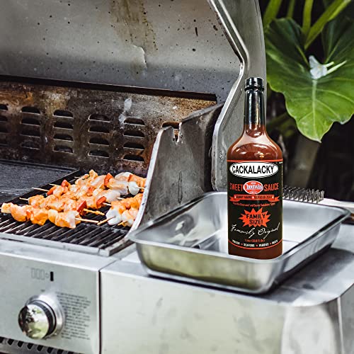 Cackalacky® Cheerwine® Sweet Sauce, 1 Liter Bottle, Sweet Tomato Based, Gourmet Dipping, Grilling And Marinade Barbecue Sauce Makes Great Ribs, Pork, Chicken, Wings And More - Made With Natural Herbs And Spices #TOP1