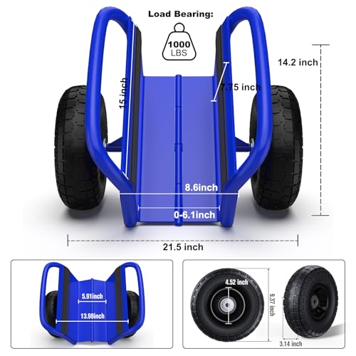 Carretilla para paneles pesada con ruedas sólidas de 10" miniatura 2