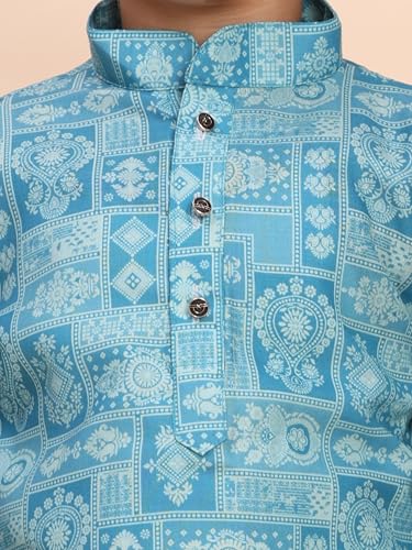Image of Pro-Ethic Style Developer Boys Heavy Cotton Printed Kurta and Pajama Set for Kid's Ethnic Wear (S-280)