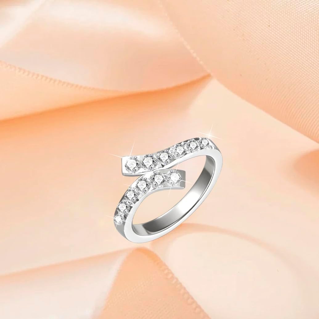 18K White Gold Plated Eternity Band for Women 925 Sterling Silver Anniversary Wedding Engagement Ring Gift Available in Size5-10