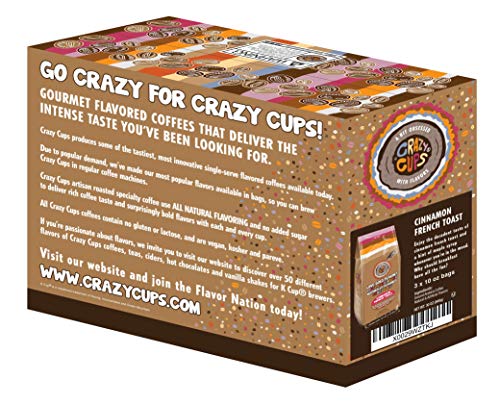 Crazy Cups Flavored Ground Coffee, Cinnamon French Toast, In 10 Oz Bags, For Brewing Flavored Hot Or Iced Coffee, 3 Pack #TOP3
