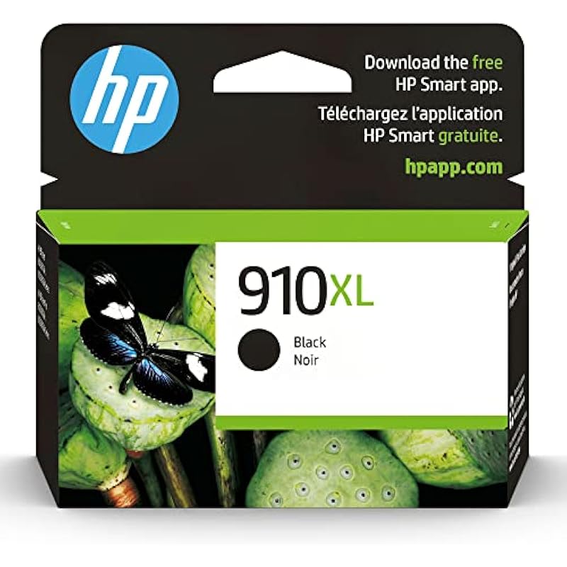 HP 910XL Black High-yield Ink Cartridge for HP Printers | Works with Printer Series: OfficeJet 8010, 8020; OfficeJet Pro 8020, 8030 | Eligible for Instant Ink | 3YL65AN Black
