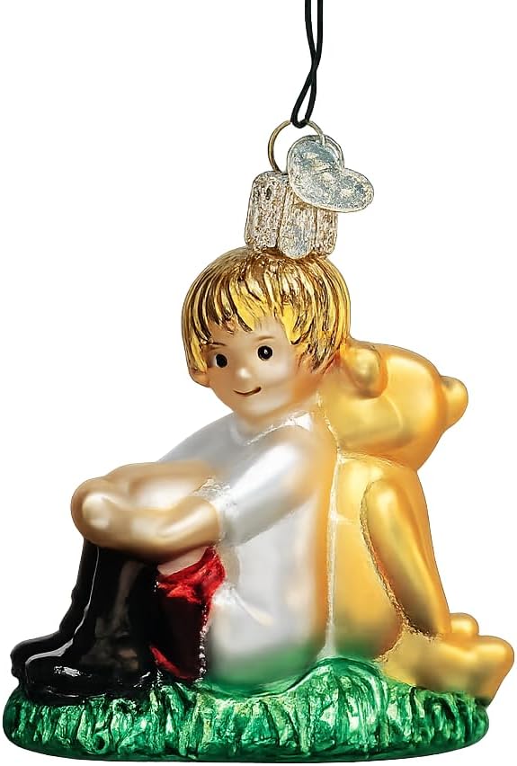 Old World Christmas Winnie The Pooh Book Glass Blown Ornament for Christmas Tree, Handcrafted Holiday Decoration, Winnie The Pooh Collection