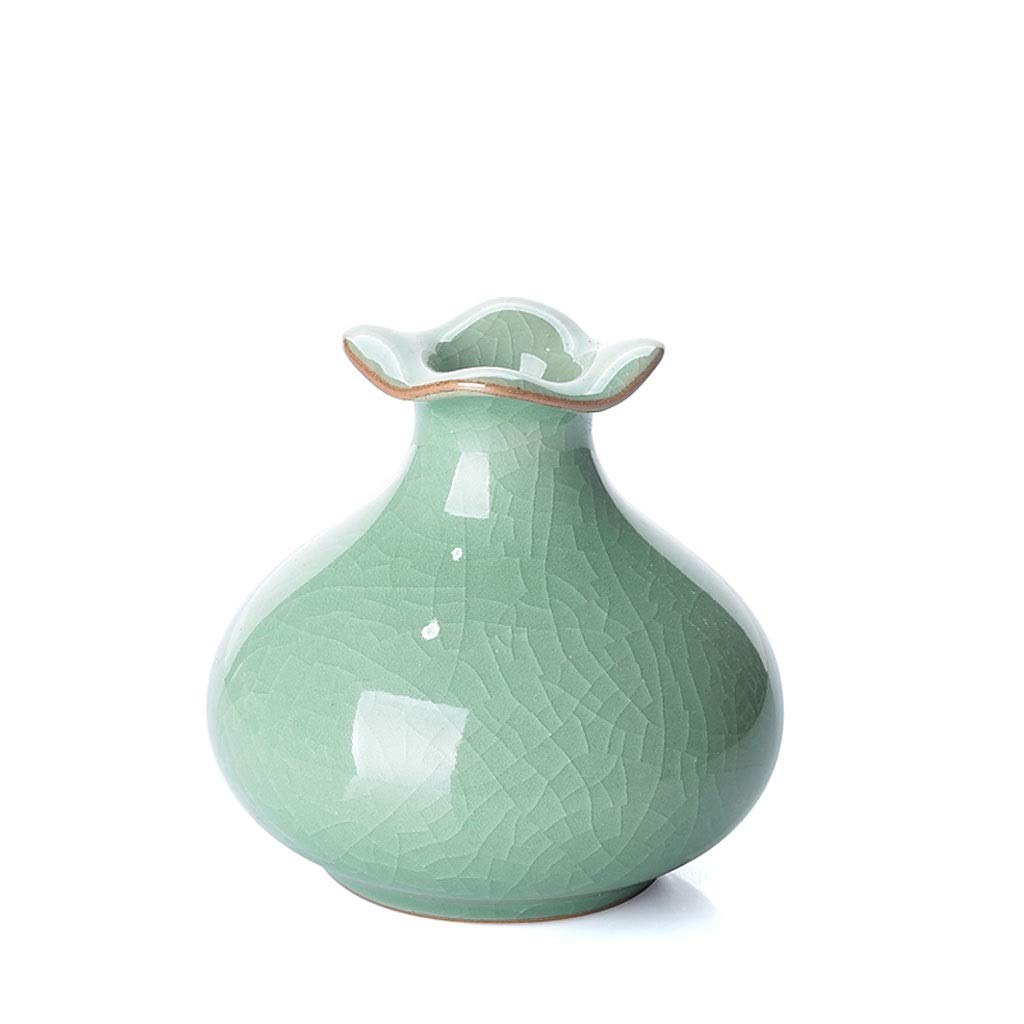 Bzgpmfud Greenone Colorb Vase Desktop Water Culture Flower Exquisite Decoration Hand Made Stoneware Ceramic Small(Greenone Colorb)