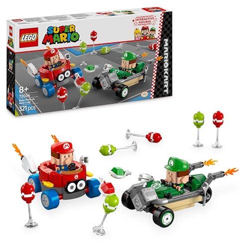 LEGO Super Mario Kart : Baby Mario vs Baby Luigi, 2 Auto da Corsa...
