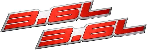 ERPART Placa de identificación con emblema de aluminio real de aluminio real altamente pulido en relieve rojo de 3.6 litros compatible con Jeep ERPART Placa de identificación con emblema de aluminio real de aluminio real altamente pulido en relieve rojo de 3.6 litros compatible con Jeep