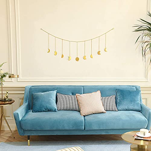 Image of Wall Decorations | Boho Accents Wall Decor | Moon Phases Art | Moon Phase Wall Hanging | Bohemian Decor for Bedroom, Home, Living Room, Apartment or Dorm (50 INCH, Golden)