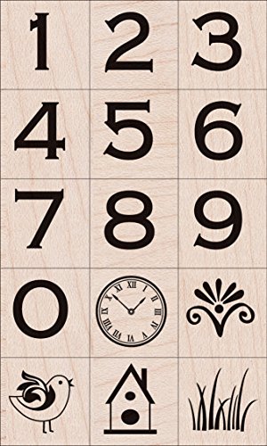 Hero Arts LP193 Woodblock Stamps, Copperplate Number Set