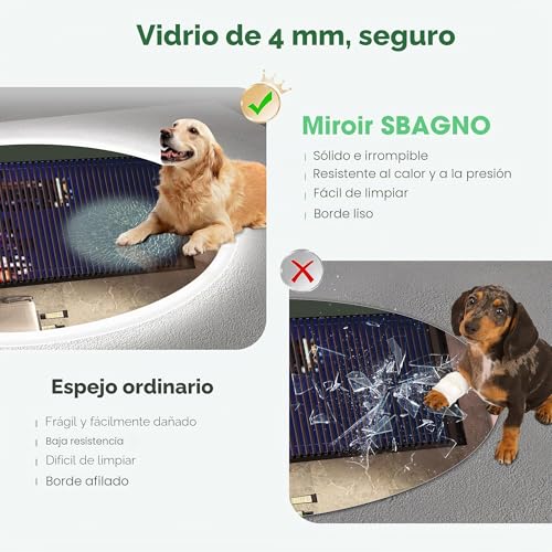 Miniatura 7 de S Bagno Redondo-Espejo-Baño Con-Luz 60 Cm, Espejos-De-Baño-Con-Led-Y-Bluetooth, Antivaho, 3000k 4000k 6500k, Regulable, Cristal Templado Hd, Función De Memoria, Ip44