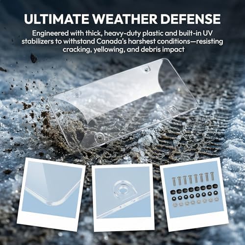 License Plate Protector, 2-Piece Anti-Shatter Bubble Clear Licence Plate Cover, Including Stainless Steel Screws, UV Protection, Weatherproof, Fits 6x12Inches US/Canada Standard License Plates - 4