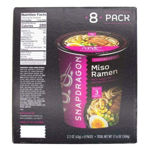 B08Y89DHJ1_image_1 Snapdragon Miso Ramen Sapporo Estilo con pasta miso y aceite de jengibre chile 8 tazas (juego de 3)