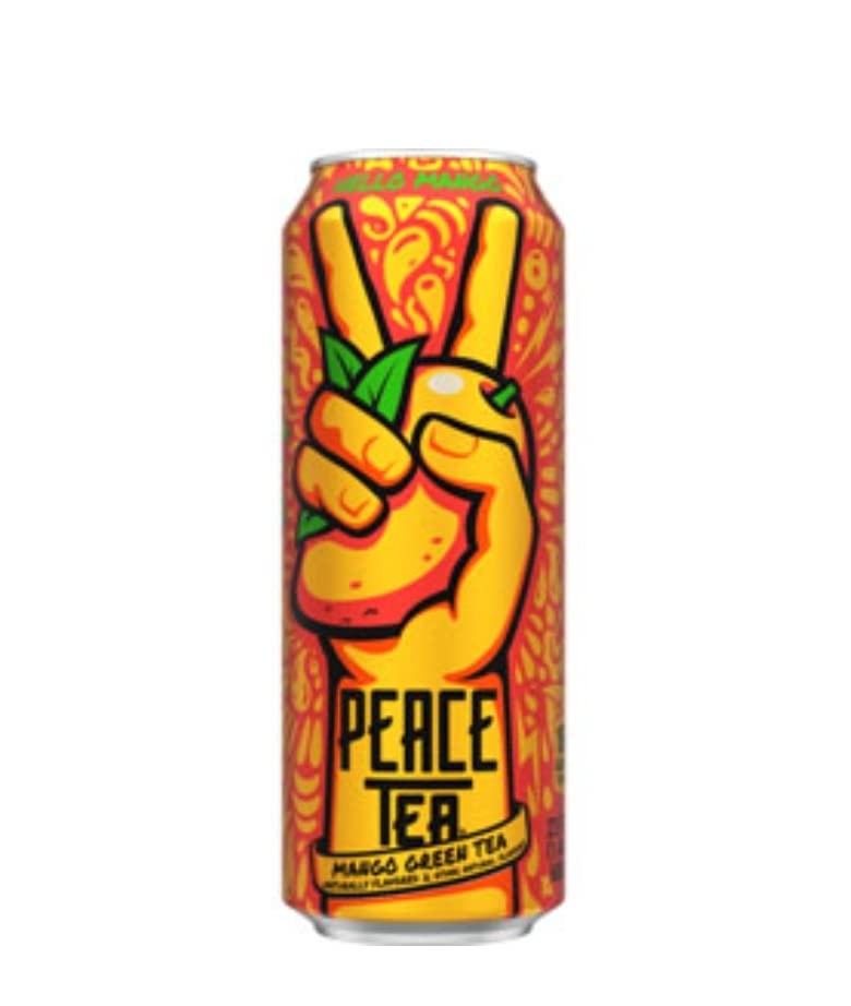 Peace Tea Cans, 23 fl oz, 12 Pack (Hello Mango)