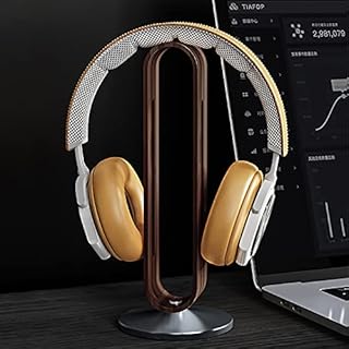Woodaloo Wooden Nordic Headphone Stand | Wood Headphone Holder | Gaming Headphone Stand | Unique Headphone Stand | Headset Stand Accessory | Desk Headphone Stand (Walnut)