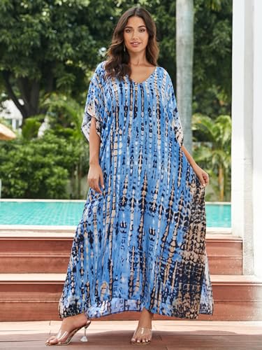 Image of Kaftan Dresses for Women Plus Size Bathing Suit Cover up Caftan Maxi Beach Dresses