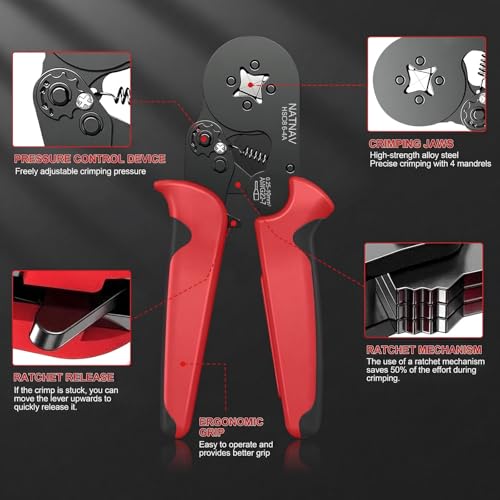 Kit d'outils de sertissage de virole de haute précision AWG23-7 - 6