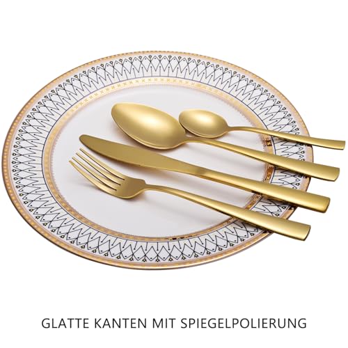 OTTO KONING Besteck-Set Leipzig, Gold, Edelstahl, 24-teilig für 6 Personen – Ansicht 4