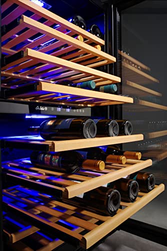HENDI Weinkühlschrank, mit 2 Zonen, Getränkekühlschrank, Platz für 72 Flaschen, 232L, 220-240V, 110W, 595x605x(H)1225mm