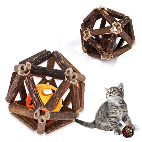Mutian Polygonum Bell Toy Ball Cat Snacks Molar Dentes Limpando Dentes Spit Peludo Toy 2pcs (bell ba