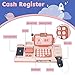 Pretend Play Calculator Cash Register Toy with Sound,Microphone,Scanner,Credit Card and Conve Belt Play Food Classic Count Toy Preschool Gift for Kids Boys Girls 3 4 5 6 7 8 Years