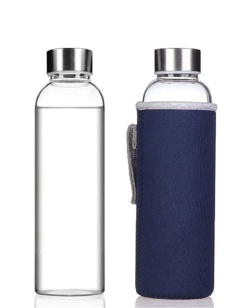 IVYRISE Glass Water Bottle Soft Silicone Sleeve 14 8OZ