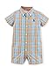 Ralph Lauren Baby Boys' Plaid Cotton Poplin Shortall- Orange Multi