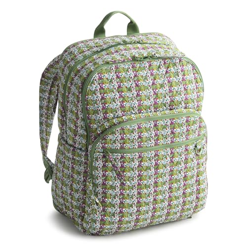 Image of Vera Bradley Women's Premium Cotton Large Bancroft Backpack, Ribbon Plaid, One Size