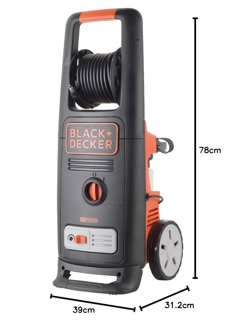 BLACK+DECKER Idropulitrice ad Alta Pressione BXPW2200PE con Patio Cleaner e Spazzola Fissa (2200 W, 150 bar, 440 l/h)