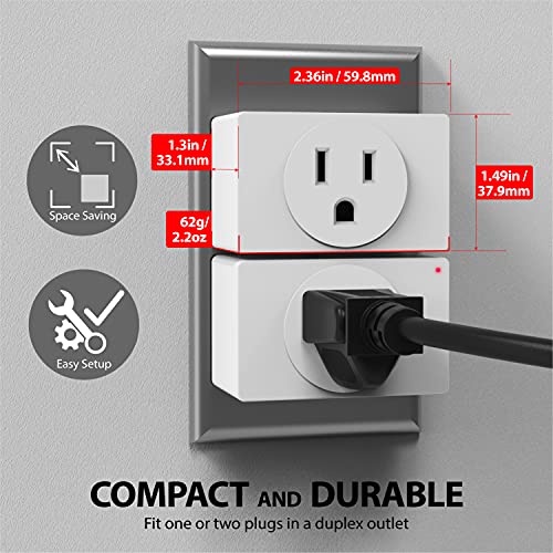Fosmon Wireless Remote Control Electrical Outlet Switch (2 Pack) - Etl Listed, (15A, 125V 1875W) Remote Light Switch Outlet Plug With Braille (On/Off) Mark For Lamp, Lights, Fans, Expandable #TOP4