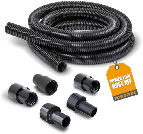 POWERTEC 70347 10 Ft. Dust Collection Hose Kit with 5 Fittings fo...