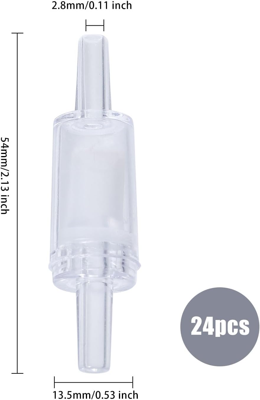 CHGCRAFT 25Pcs Aquarium Check Valve Plastic Fish Tank Air Pump Valve White One Way Non-Return Check Valve Accessories for Fish Tank