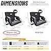 BRAWNTIDE Stadium Seat for Bleachers with Back Support - Wide Padded Reclining Bleacher Seat, Portable Folding Stadium Chair with Armrests, Hooks, Straps, Cup Holders, Pockets (Black, Regular Size)
