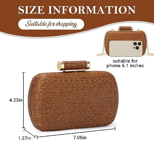 Bolso pequeño tejida para mujer en rafia miniatura 4