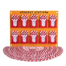 TRADESAFE Lockout Tagout Tags Station, 150 Danger Do Not Operate Tags Included, Wall-Mountable Loto Tags Board, 10 Impact-Resistant Holders, Acrylic Lockout Tagout Board