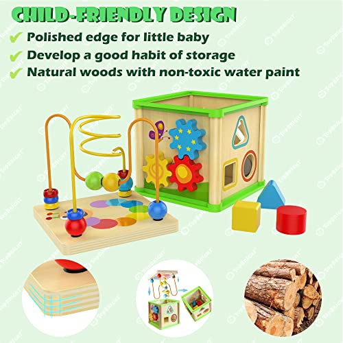 Top Bright Montessori Toys For 1 Year Old Boy Girl, Wooden Activity Cube Toys For 1 Year Old Girl Gift, Educational One Year Old Toys Learning Baby Toys For 12 Months #TOP4