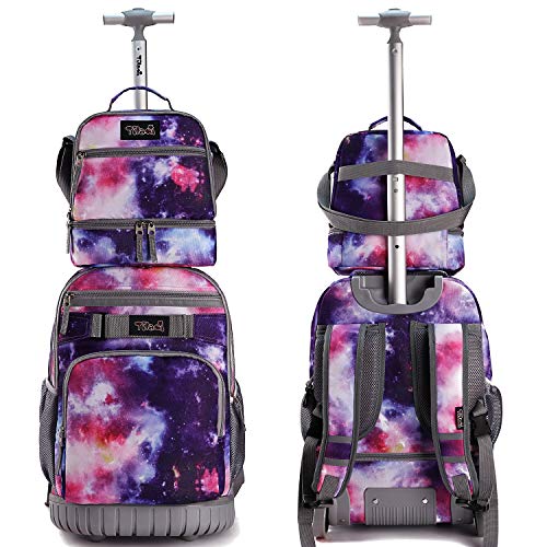 Image of Tilami Lunch Bags Insulated Adjustable Strap Zipper, Two Compartments Cooler Bags, Bento Bags for Kids Toddlers (Purple)