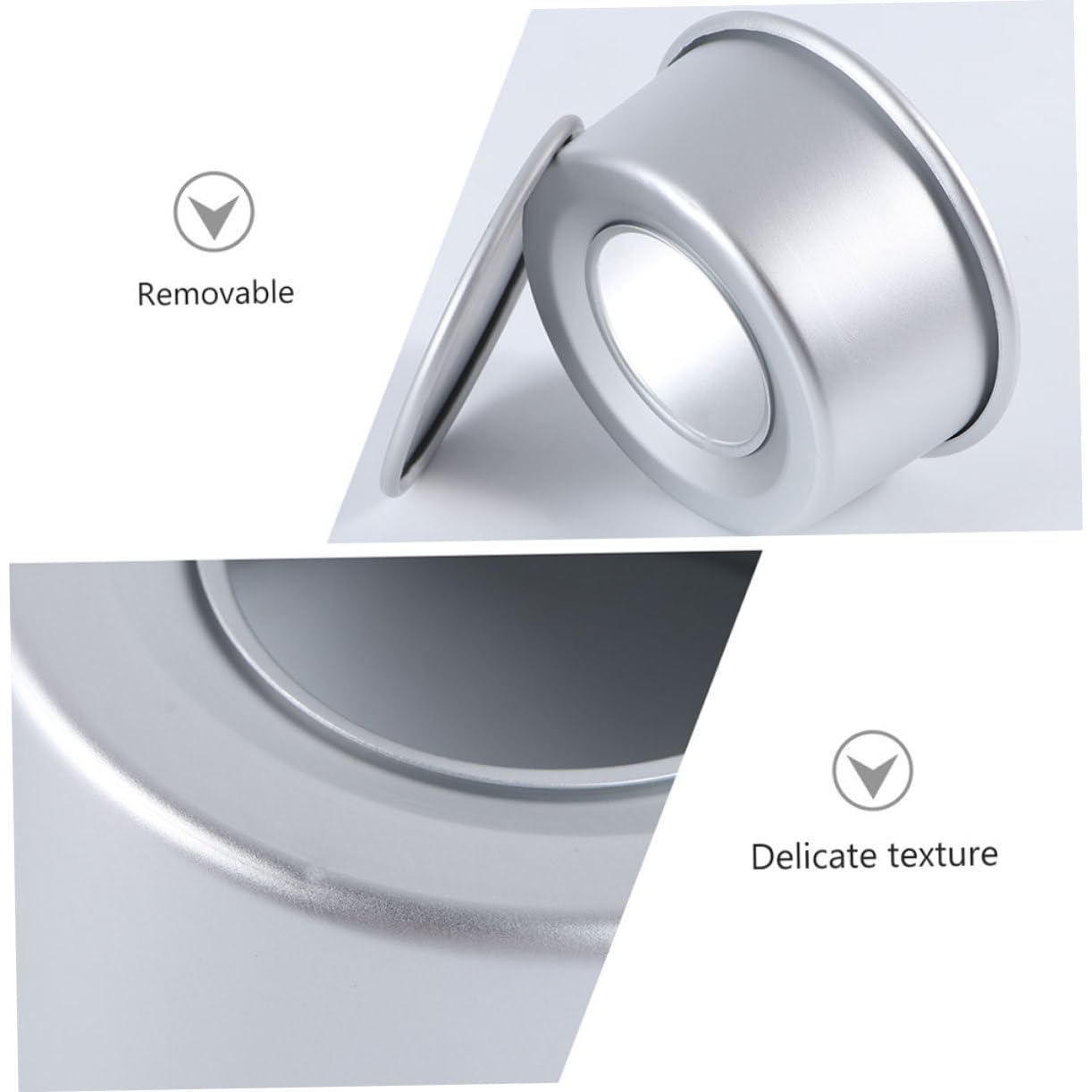 Molde para Pastel Redondo de 4 Pulgadas, Aluminio Anodizado, 8 Piezas | Base Desmontable, Color Plata, Limpieza Sencilla, Uso en Casa y Pastelería Profesional