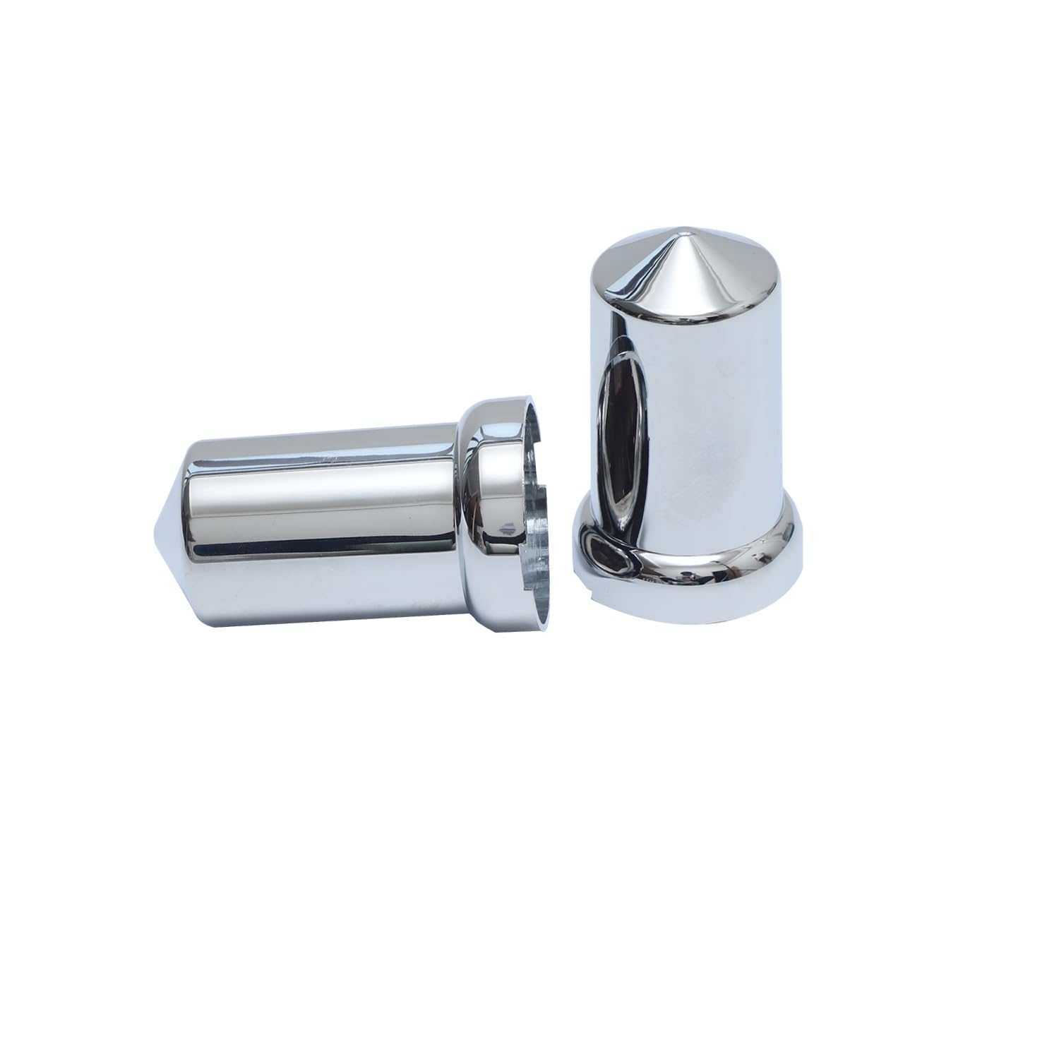33mm Chrome Plastic ABS Lug Nut Covers Bullet Flanged Push-on Nut Cover Caps for Semi Trucks (Pack of 60)