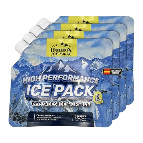 Huniox® Ice Pack - Accumulateur de Froid Longue Durée - Bloc Refrigerant pour Glaciere - Pain de Glace Mini - Pack Glace Glaciere - Pain de Glace Souple...