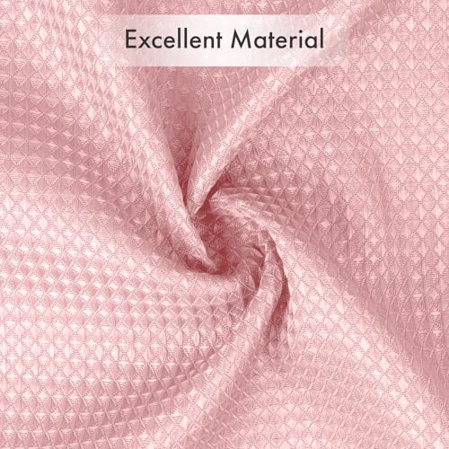 Image of AmazerBath Waffle Shower Curtain, Stall Shower Curtain, Blush Pink Shower Curtain Fabric, Hotel Quality Bathroom Shower Curtains, Heavy Duty, 36 x 72 Inches