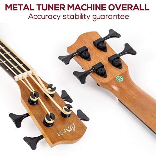 Image of lotmusic Electric Acoustic Bass Ukulele 30 inch African Blackwood Professional Aquila EADG with Gig Bag Strap for Beginner and advanced.
