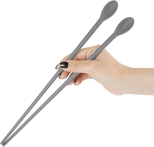 Carrotez Palillos de cocina de silicona, palillos largos (12 pulgadas) reutilizables para cocinar, resistentes al calor, antiarañazos, suaves con