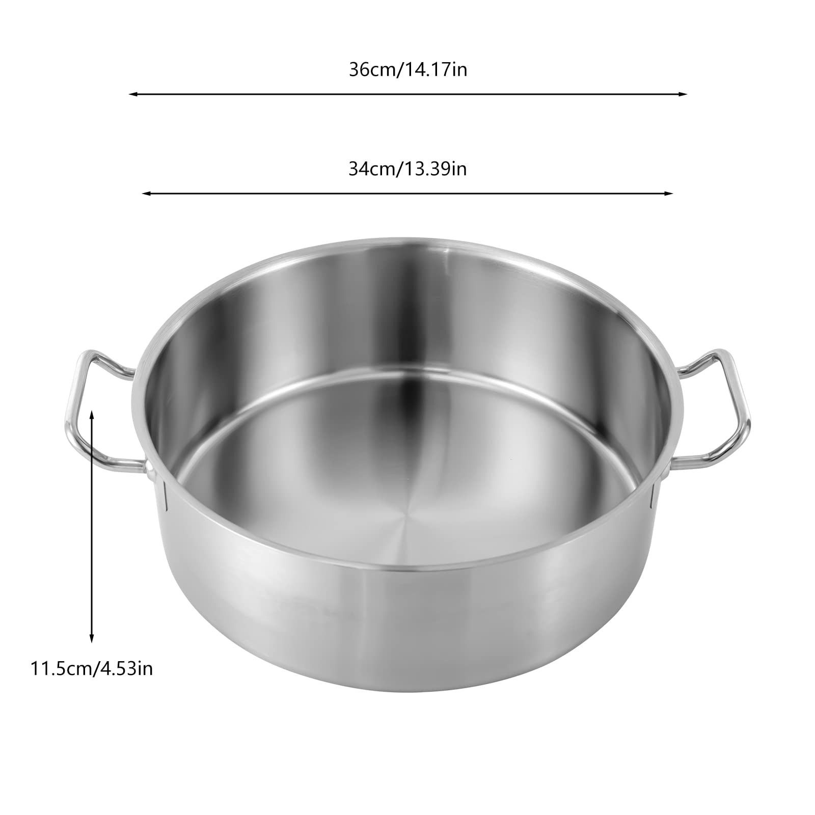 11.5 Quart Stainless Steel Stock Pot With Glass Lid - Tri-Ply Bottom, Induction Compatible, Heavy Duty For Soups, Stews & Pasta