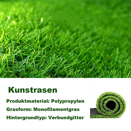 PUCHIKA Kunstgras voor balkon en tuin, grastapijt groen, kunstgrastapijt met 20 mm noppen, kunstgrastapijt buiten… - Afbeelding 7
