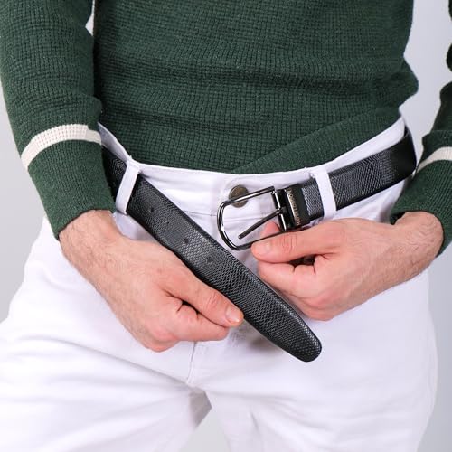 Image of HAYES LONDON Belts for Men Leather Original - Belt for Men Formal with Classic Design, Durable and Italian Reversible Men Belts for All Occasions