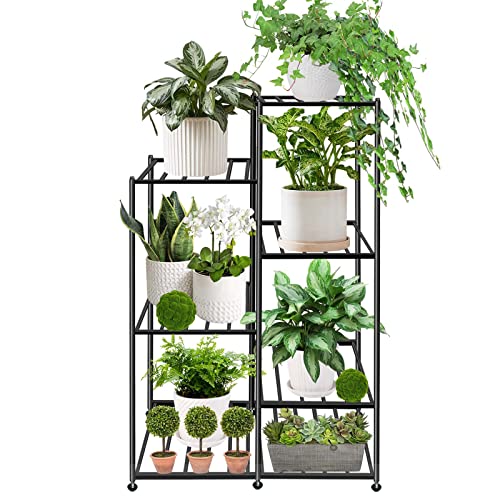 Epworo Black Metal Plant Stand Indoor Tall 6-Tiered Corner Plant Shelf Outdoor Patio Shelves For Multiple Plants Holder Flower Rack #TOP3