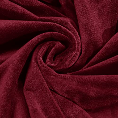 Mingpinhuius 7 Piece Velvet Stretch Recliner Corner Sofa Cover L Shape Sectional Couch Covers Soft Elastic Sofa Slipcover Furniture Protector For Living Room (Wine Red, 5 Seat Recliner Cover) #TOP4