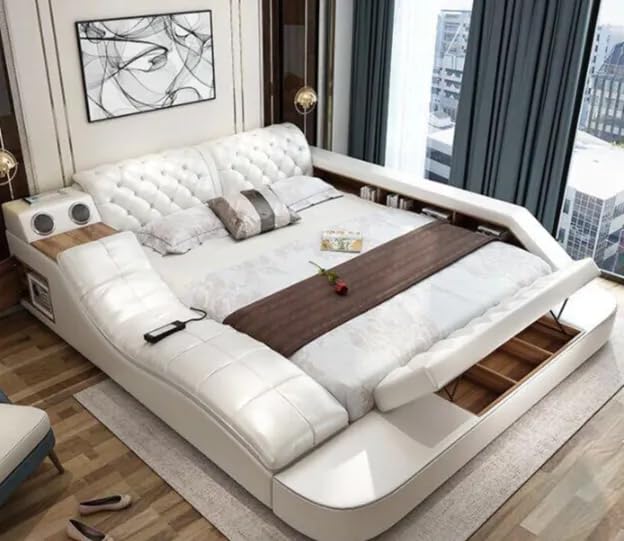 Multi-Functional Smart Bed in King Size with Bluetooth Speakers, Lounge ...