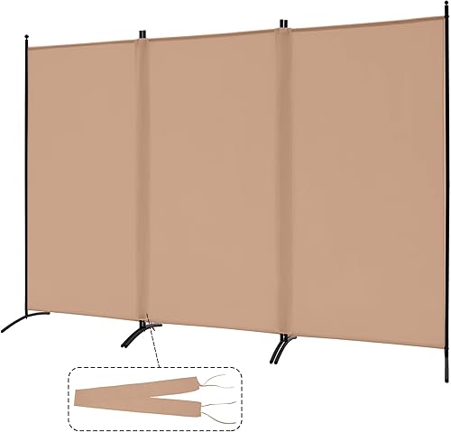 Spurgehom Divisor de habitación, 3 paneles plegables de privacidad, panel de tela independiente, divisor de habitación plegable portátil para